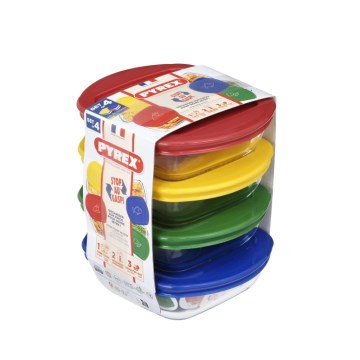 Sæt med 4 glasbeholdere til madopbevaring, PYREX 0,3 l