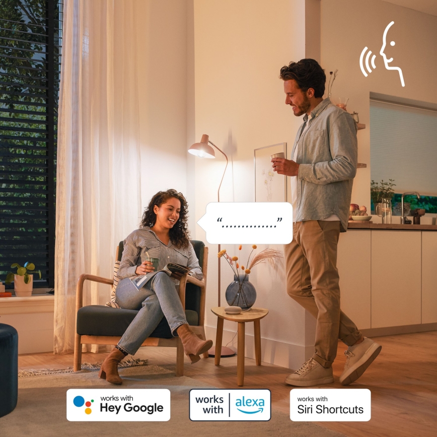 Sæt med 4 LED RGB-dæmpbare pærer Philips SMART C37 E14/5W/230V 2200–6500K