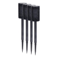 Sæt med 4 LED-solcellelamper DECOR, 1,2 V 150 mAh, 3000 K (varmhvid), 39 cm, IP44, sort