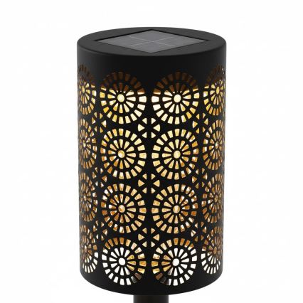 Sæt med 4 LED-solcellelamper DECOR, 1,2 V 150 mAh, 3000 K (varmhvid), 39 cm, IP44, sort
