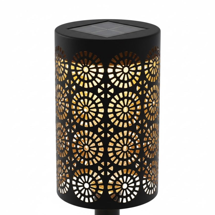 Sæt med 4 LED-solcellelamper DECOR, 1,2 V 150 mAh, 3000 K (varmhvid), 39 cm, IP44, sort