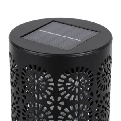 Sæt med 4 LED-solcellelamper DECOR, 1,2 V 150 mAh, 3000 K (varmhvid), 39 cm, IP44, sort