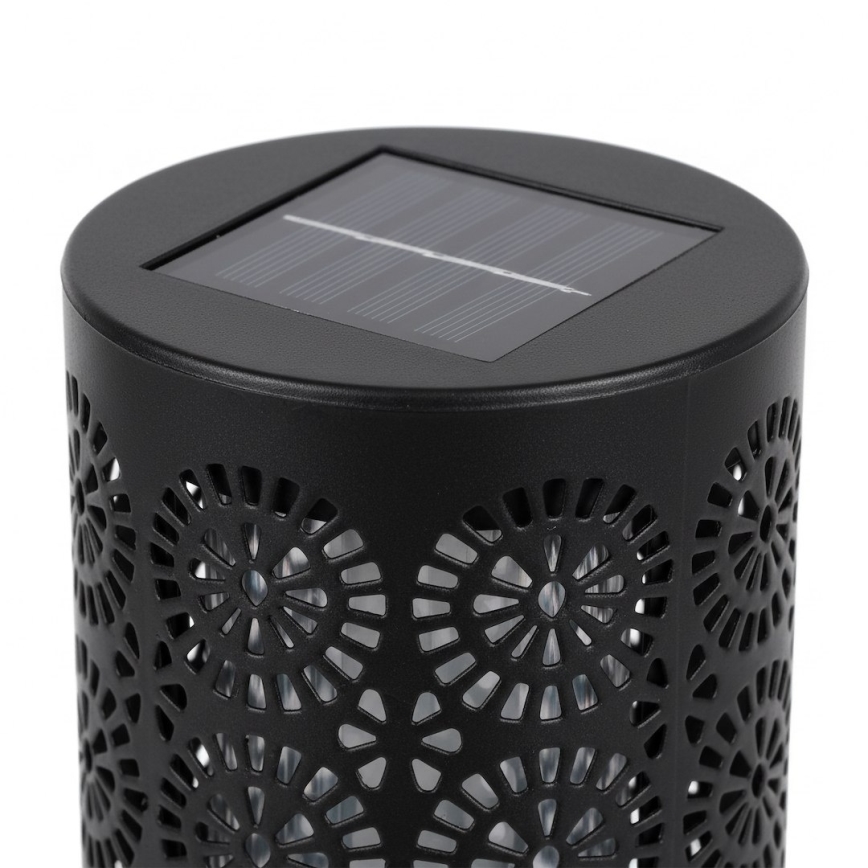 Sæt med 4 LED-solcellelamper DECOR, 1,2 V 150 mAh, 3000 K (varmhvid), 39 cm, IP44, sort