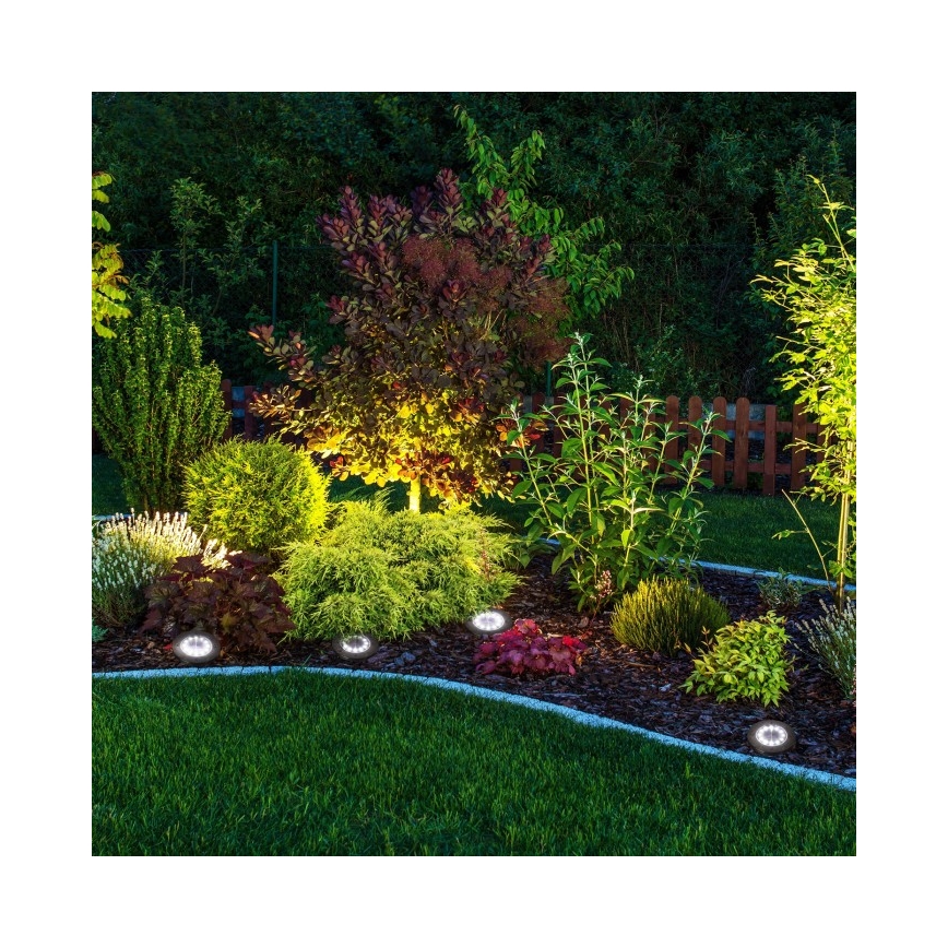 Sæt med 4 LED-solcellelamper med sensor CLAVO LED/1xAAA 4000K IP44 300 mAh