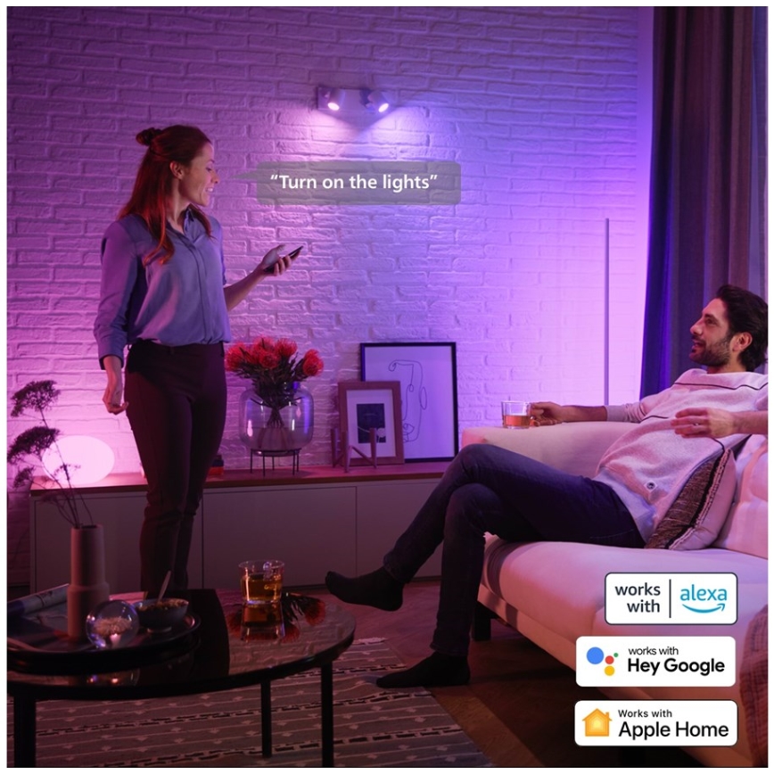 Sæt med 4 LED RGBW dæmpbare spotpærer Philips Hue WHITE AND COLOR AMBIANCE GU5,3/MR16/6,3W/12V 2000-6500K