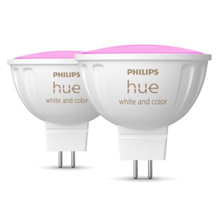 Sæt med 4 LED RGBW dæmpbare spotpærer Philips Hue WHITE AND COLOR AMBIANCE GU5,3/MR16/6,3W/12V 2000-6500K