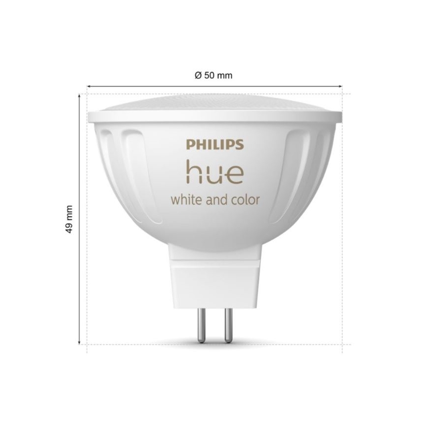 Sæt med 4 LED RGBW dæmpbare spotpærer Philips Hue WHITE AND COLOR AMBIANCE GU5,3/MR16/6,3W/12V 2000-6500K