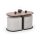 SÆT Sofabord NILDO 90x45 cm + 2x skammel brun/grå