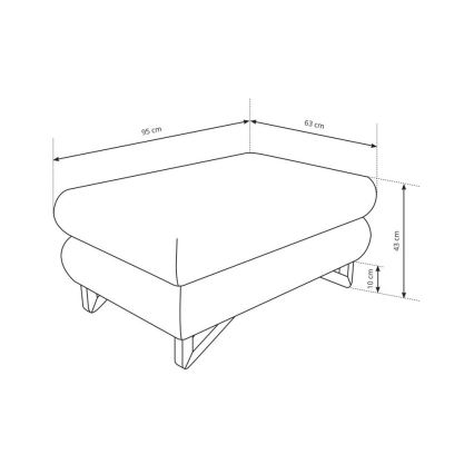 Taburet AVESTA 63x95 cm blå