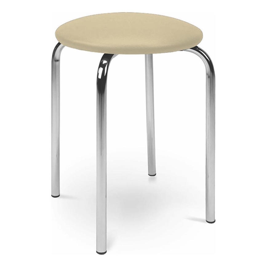 Taburet CHICO 47x41 cm beige/krom