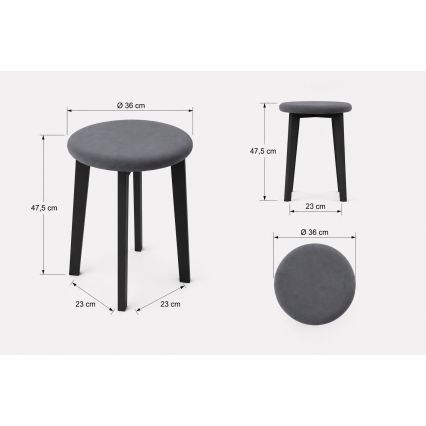 Taburet KUBE Ø 36 cm hvid/beige