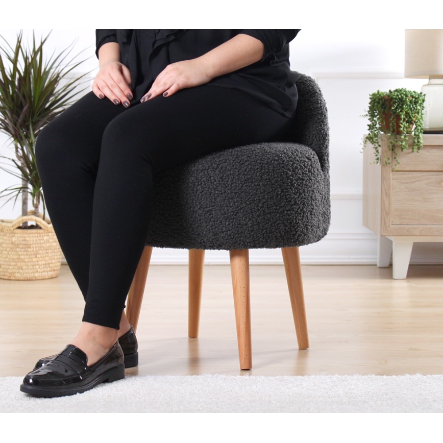 Taburet MIKI Ø 46 cm mørkegrå