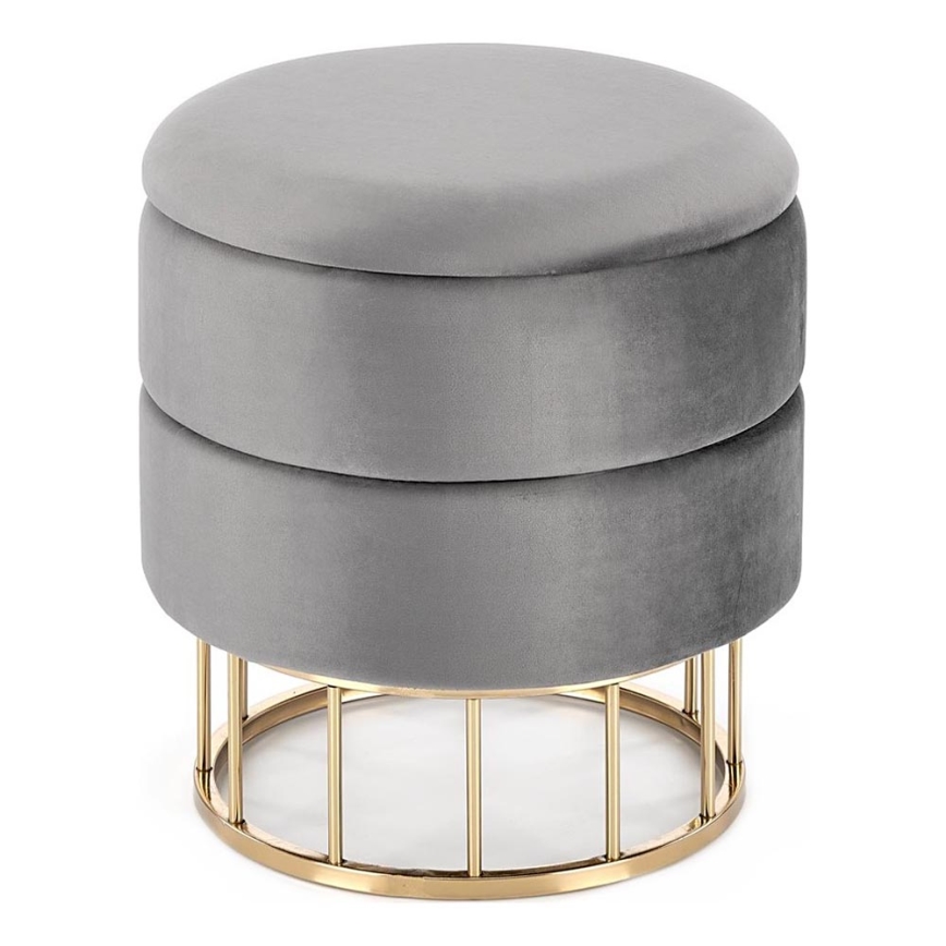 Taburet MINTY diameter 37 cm grå/guldfarvet