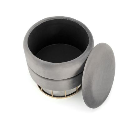 Taburet MINTY diameter 37 cm grå/guldfarvet