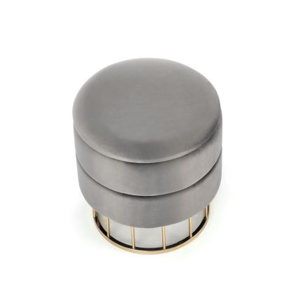 Taburet MINTY diameter 37 cm grå/guldfarvet