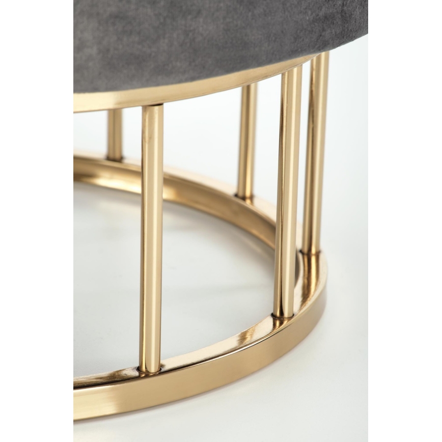Taburet MINTY diameter 37 cm grå/guldfarvet