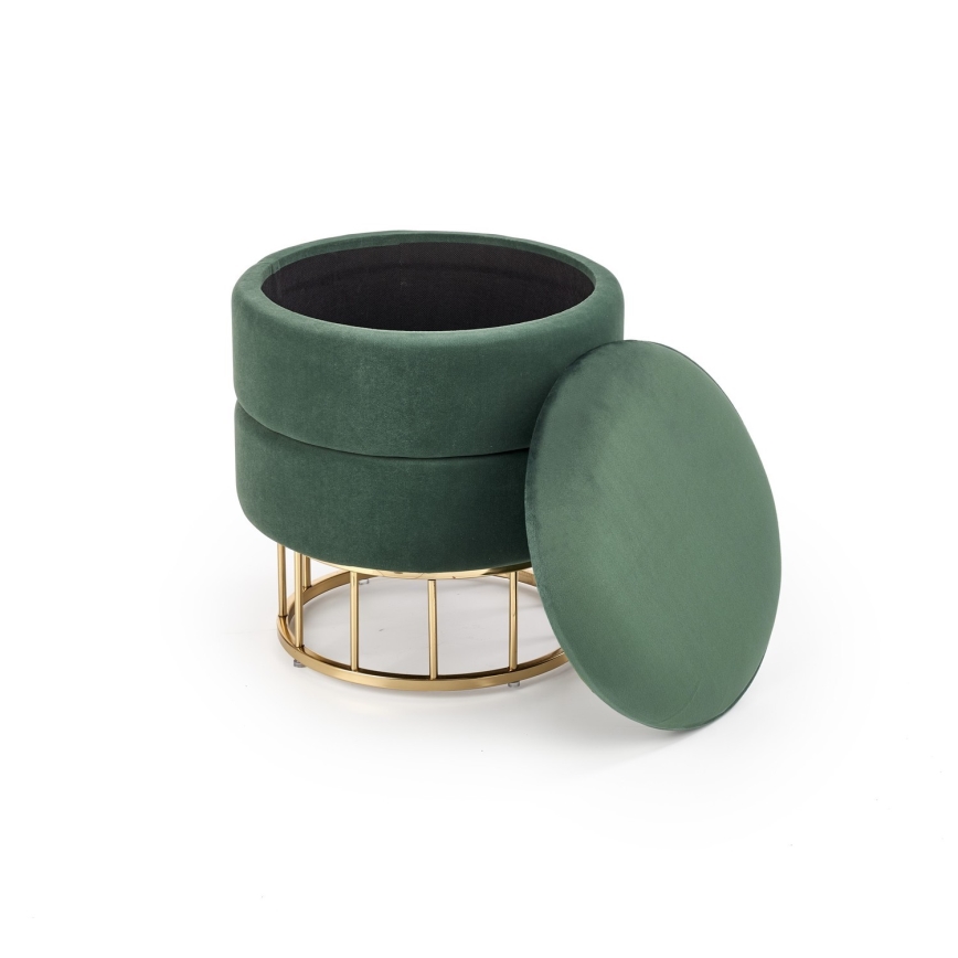 Taburet MINTY diameter 37 cm grøn/guldfarvet