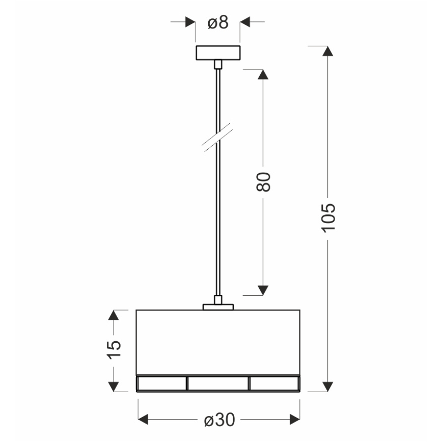 Takpendel på ledning ARDI 1xE27/40W/230V brun/sort