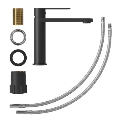 TARNBY håndvaskarmatur 17,3 cm mat sort