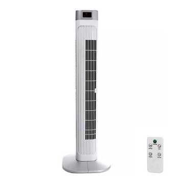 Tårnventilator med temperaturindikator og fjernbetjening 55W/230V