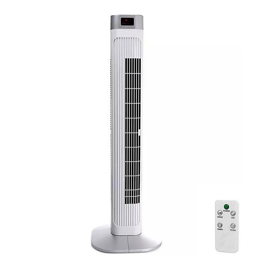 Tårnventilator med temperaturindikator og fjernbetjening 55W/230V