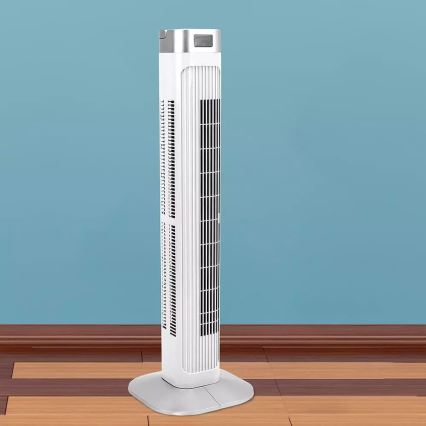 Tårnventilator med temperaturindikator og fjernbetjening 55W/230V