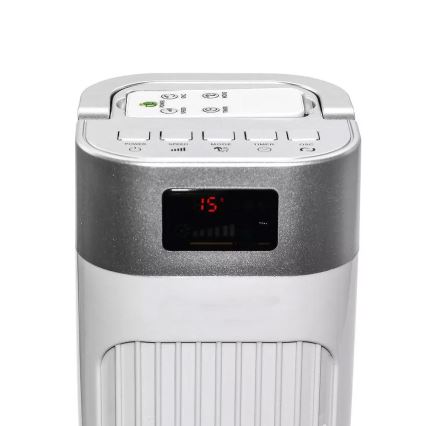 Tårnventilator med temperaturindikator og fjernbetjening 55W/230V