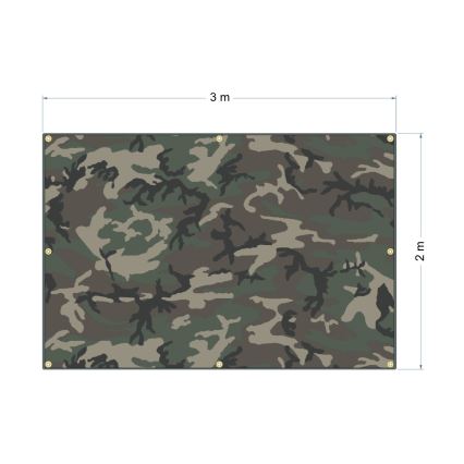 Tarp 2x3 m PU 2000 mm camouflage