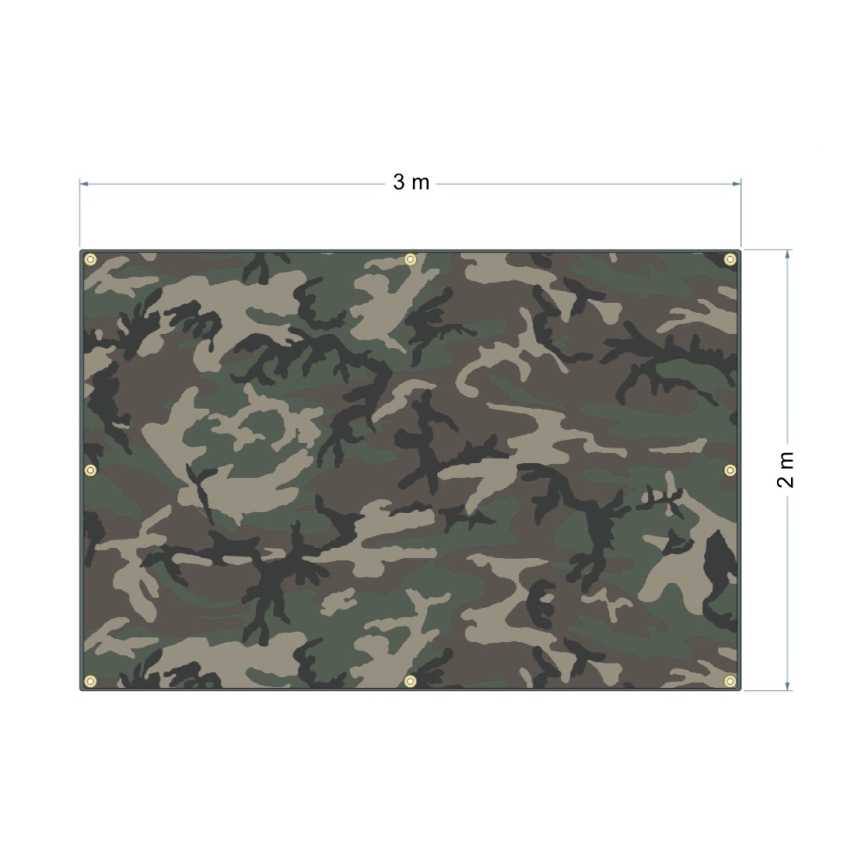 Tarp 2x3 m PU 2000 mm camouflage