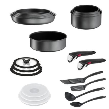 Tefal - 20-delt kogesæt INGENIO DAILY CHEF ON, sort