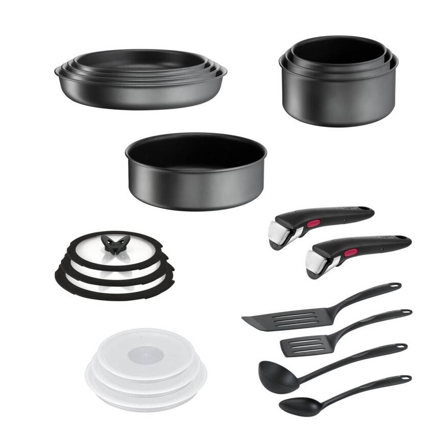 Tefal - 20-delt kogesæt INGENIO DAILY CHEF ON, sort