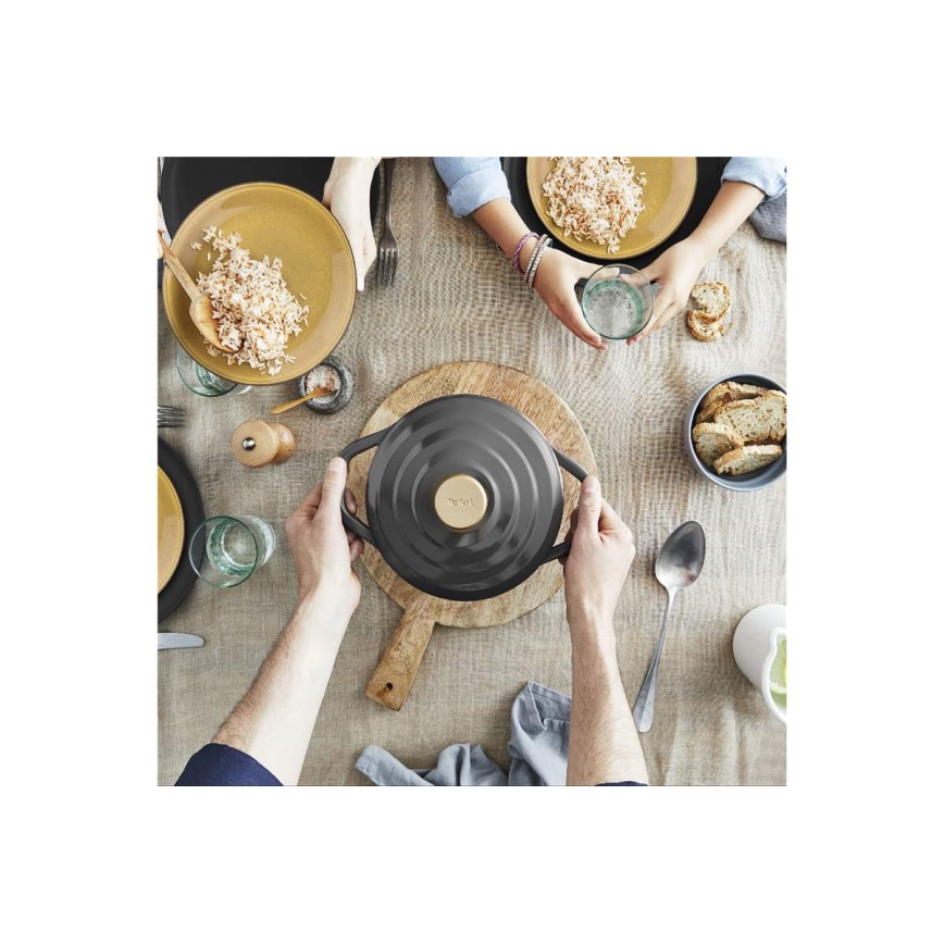 Tefal - Gryde med låg AIR 20 cm antracit