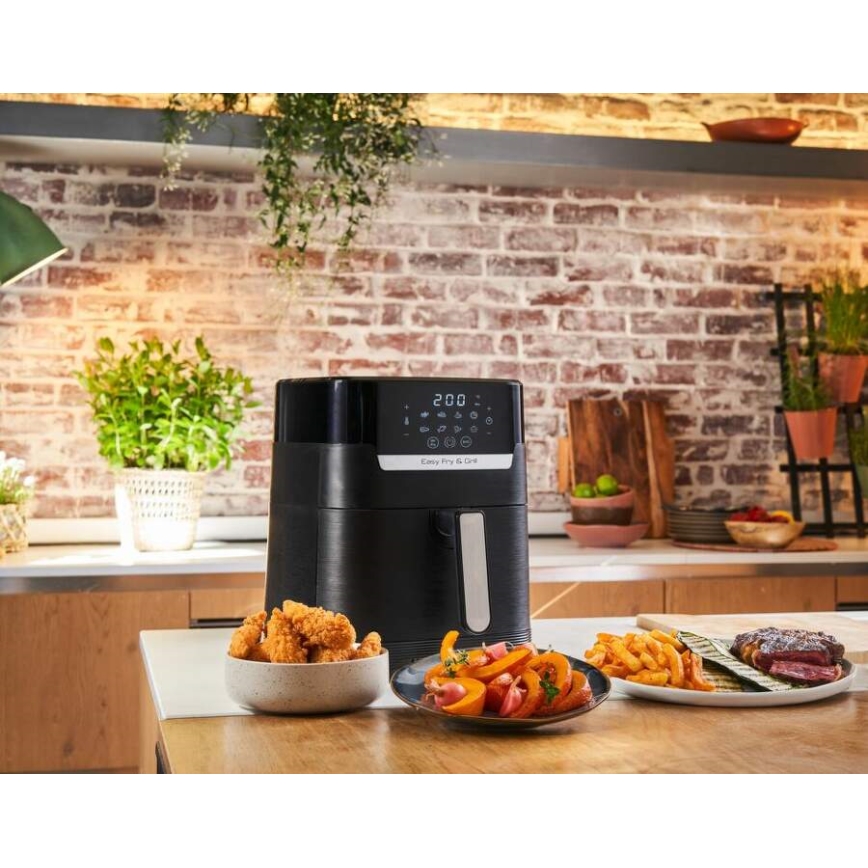 Tefal - Airfryer 4,2 l EASY FRY&GRILL 02.01.2001 1550W/230V sort