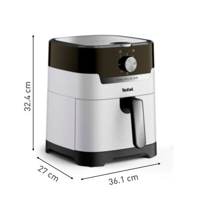 Tefal - Airfryer 4,2 l EASY FRY&GRILL 2-i-1 1550W/230V rustfrit stål
