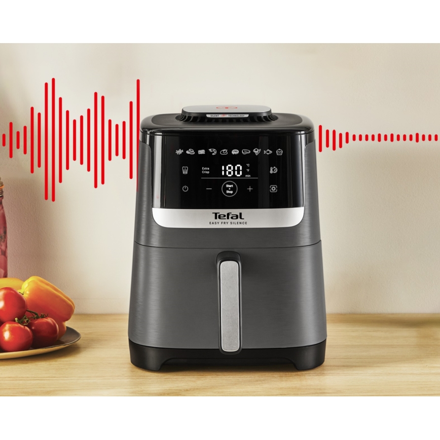 Tefal - Airfryer 5 l EASY FRY SILENCE COAL 1400-1670W/230V