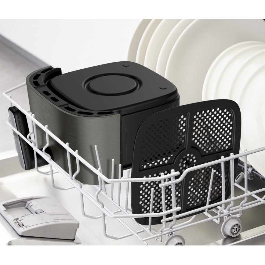 Tefal - Airfryer 5 l EASY FRY SILENCE COAL 1400-1670W/230V