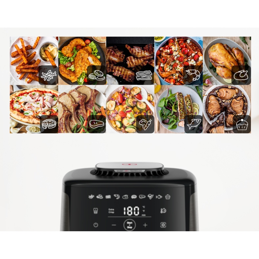 Tefal - Airfryer 5 l EASY FRY SILENCE COAL 1400-1670W/230V