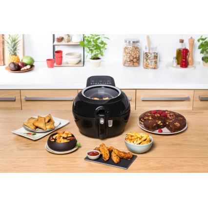 Tefal - Airfryer ACTIFRY GENIUS DUAL MOTION 1,2l 1350W/230V sort