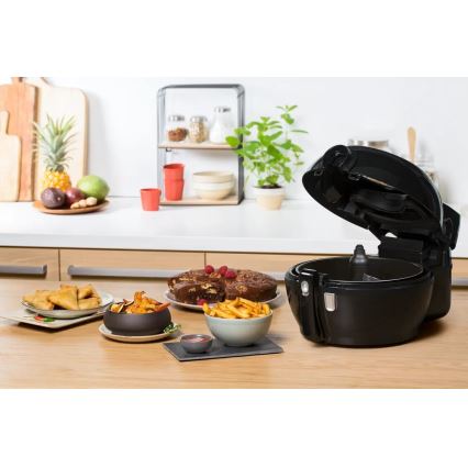 Tefal - Airfryer ACTIFRY GENIUS DUAL MOTION 1,2l 1350W/230V sort