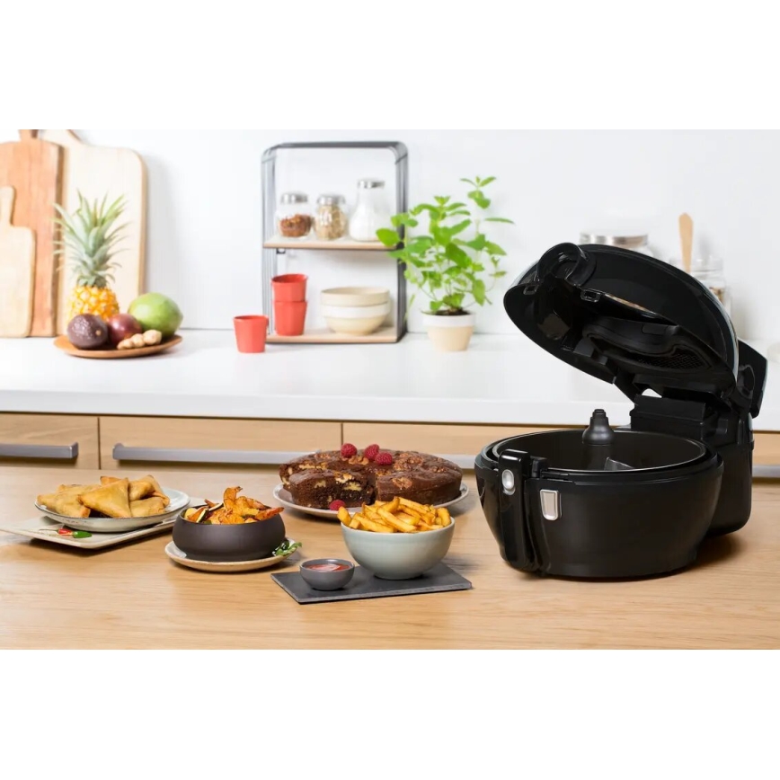Tefal - Airfryer ACTIFRY GENIUS DUAL MOTION 1,2l 1350W/230V sort
