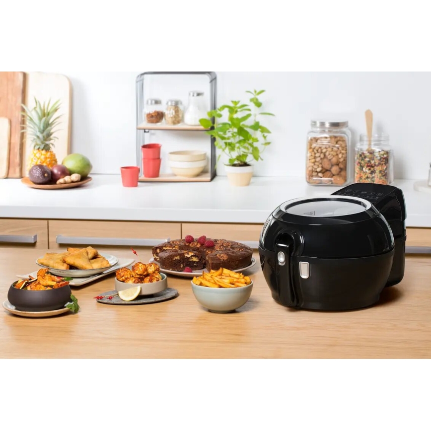 Tefal - Airfryer ACTIFRY GENIUS DUAL MOTION 1,2l 1350W/230V sort