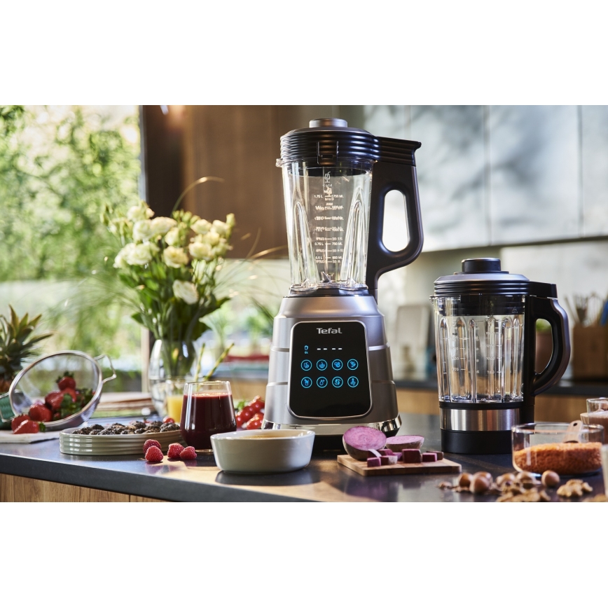 Tefal - Bordblender til madlavning HIGH SPEED ULTRABLEND BOOST 1300W/230V grå