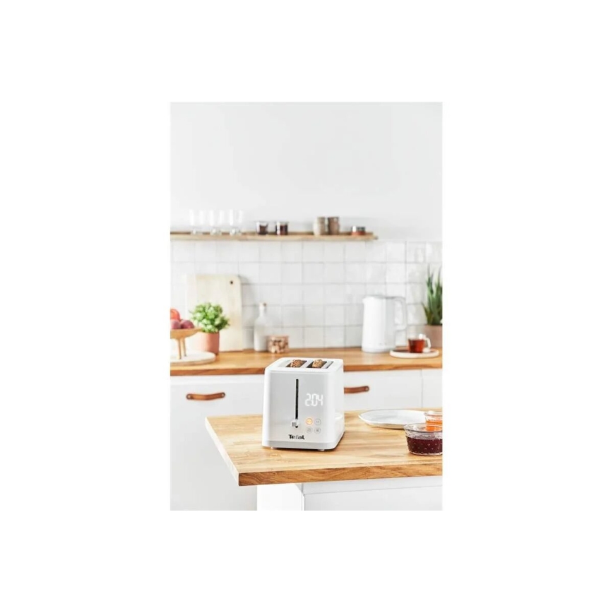 Tefal - Brødrister med 2 åbninger SENSE 850W/230V hvid
