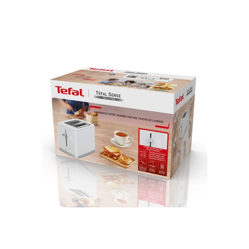 Tefal - Brødrister med 2 åbninger SENSE 850W/230V hvid
