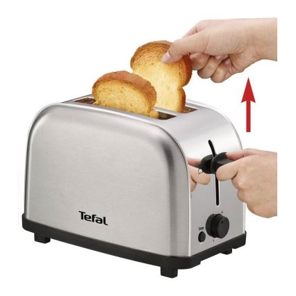 Tefal - Brødrister med 2 åbninger ULTRA MINI 700W/230V krom