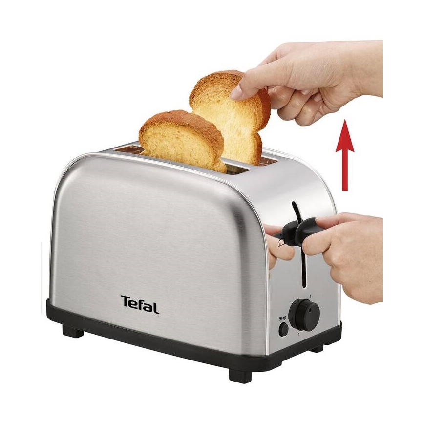 Tefal - Brødrister med 2 åbninger ULTRA MINI 700W/230V mat krom