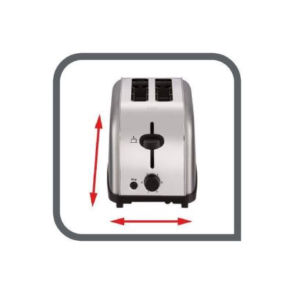 Tefal - Brødrister med 2 åbninger ULTRA MINI 700W/230V mat krom