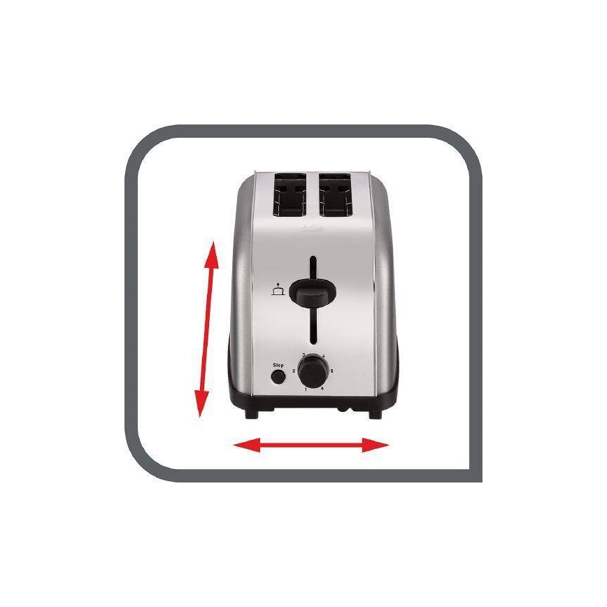 Tefal - Brødrister med 2 åbninger ULTRA MINI 700W/230V mat krom