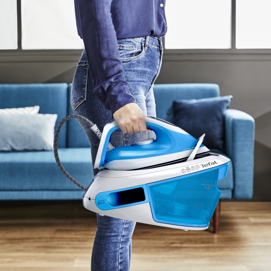 Tefal - Dampstation EXPRESS AIRGLIDE 2800W/230V blå