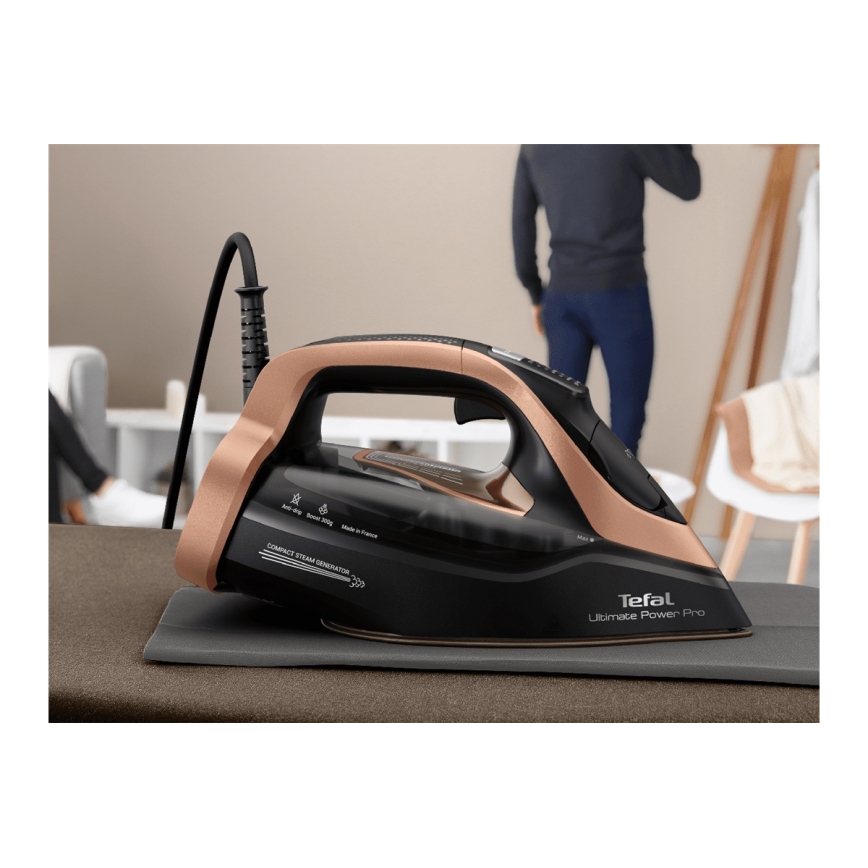 Tefal - Dampstrygejern ULTIMATE POWER 3200W/230V kobber/sort